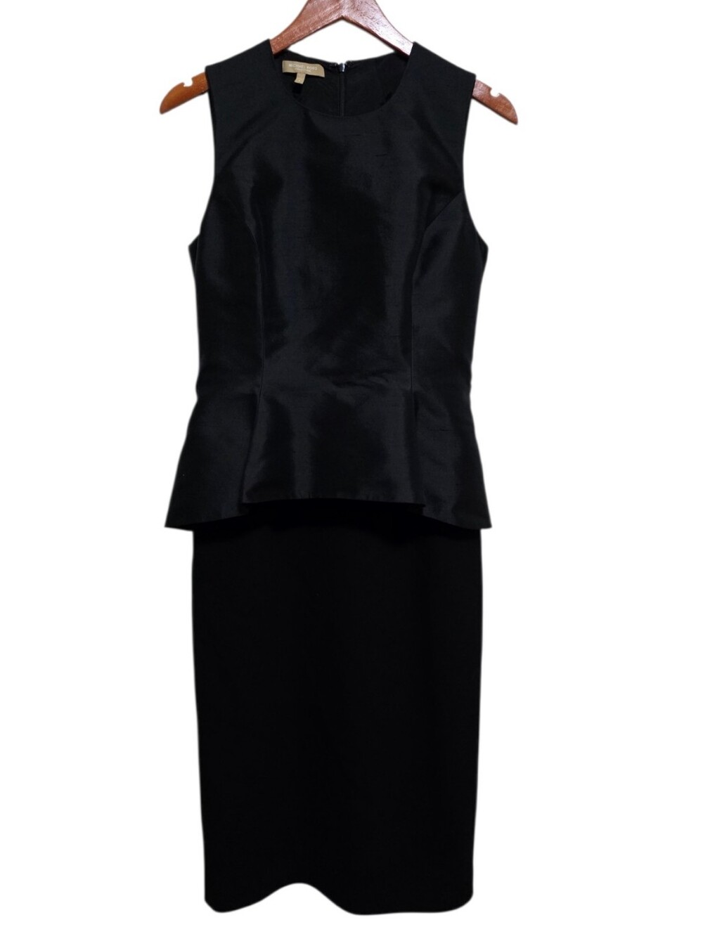 Michael Kors Collection Sleeveless Peplum Shift Dress in Black Size 8
